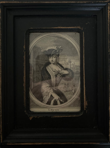 Antique Copperplate Engraving  Venice Grand Tour L’Hyver: C18th France
