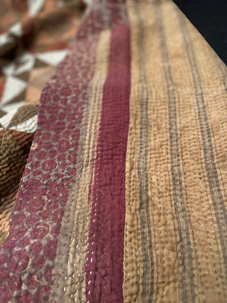 Antique Handmade Patchwork Ralli Quilt: C20th Sindh, Pakistan