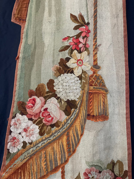 Pair Trompe L’oeil Aubusson Tapestry Portier Wall Hangings: C18th France