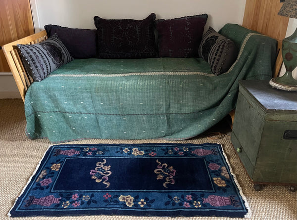 Pair Handmade Art Deco Chinoiserie Rugs: C1920s China