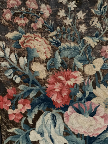 Early Fine Needlepoint Still Life with Flower Bouquet: C18th France