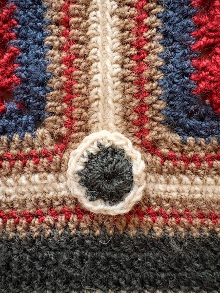 Handmade Crochet Patchwork Throw Blanket: C1960 Britain