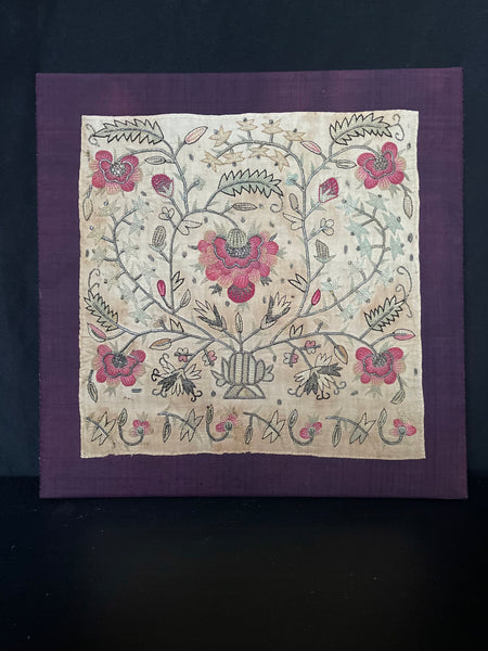 Traditional Ottoman Silk and metal thread embroidery: C19th Turkey