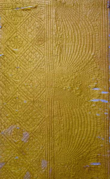 Handmade Antique Silk Boutis Quilt Border: C18th,Provence, France