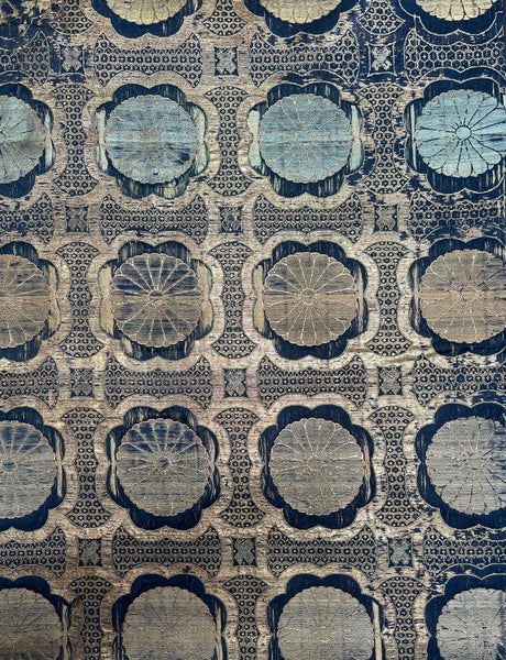 Rare Fine Antique Japanese (Kinran) Silk and Gilt Thread Brocade: C18th Edo period, Japan
