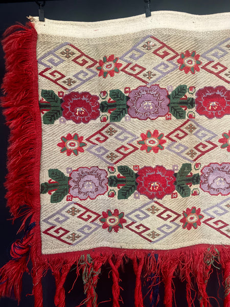 Traditional Decorative Embroidered Folk Costume Apron : C20th Romania