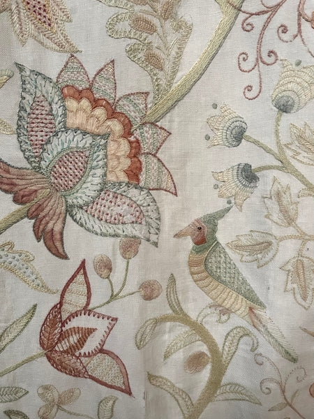 Antique Arts and Crafts Jacobean Revival Crewelwork Wallhanging with Tree of Life: C1900 Britain