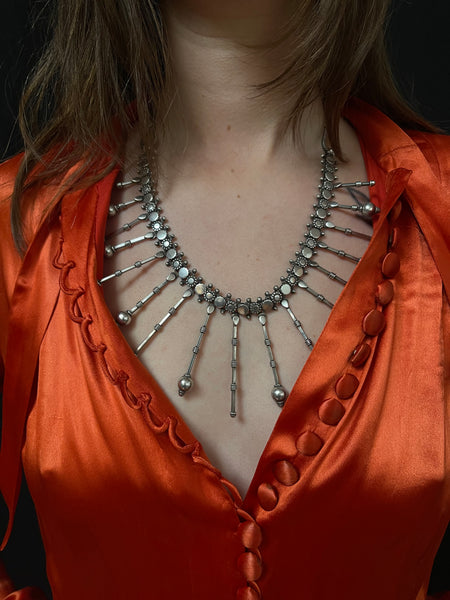 Stunning Vintage Handmade Silver Necklace: C20th India