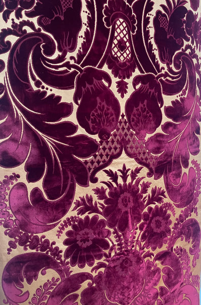 Rare Antique Cut Silk Velvet Panel Handmade Venetian Ciséle: 17th Century, Venice, Italy