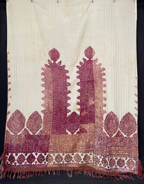Antique Silk Embroidered Ceremonial Portier : Late C19th early C20th Rabat, Morocco