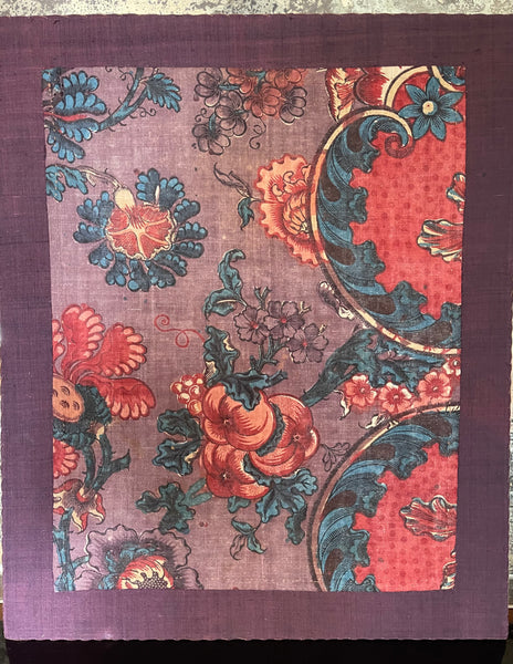 Hand Painted Mordant Dyed Chintz ‘Bauwen’ Stomacher or Dress Front: C19th Marken, Friesland