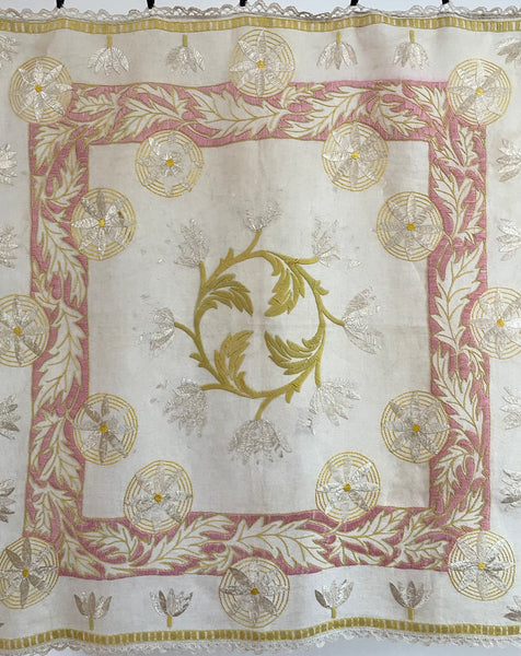 Antique Arts and Crafts Glasgow School Embroidered Panel: C1910 Britain