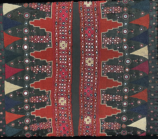 Fine Antique Silk Embroideries Shisha Mirrors: C19th Gujarat, India