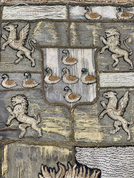 Antique Rare Ancient Embroidered Armorial Coat of Arms: C16th Europe
