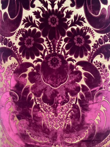 Rare Antique Cut Silk Velvet Panel Handmade Venetian Ciséle: 17th Century, Venice, Italy