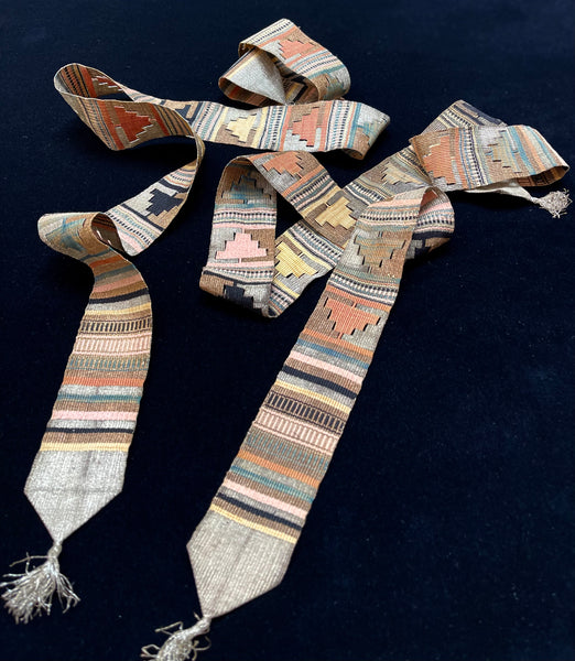 Antique Handwoven Andean Sash Ethnographic Traditional Costume: C19th Peru