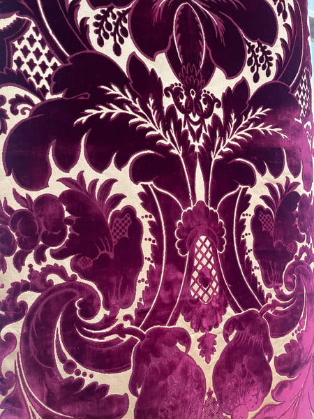 Rare Antique Cut Silk Velvet Panel Handmade Venetian Ciséle: 17th Century, Venice, Italy