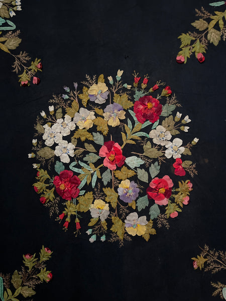 Traditional Folk Art Appliqué and Embroidered Wallhanging: C19th Muhu Island Estonia