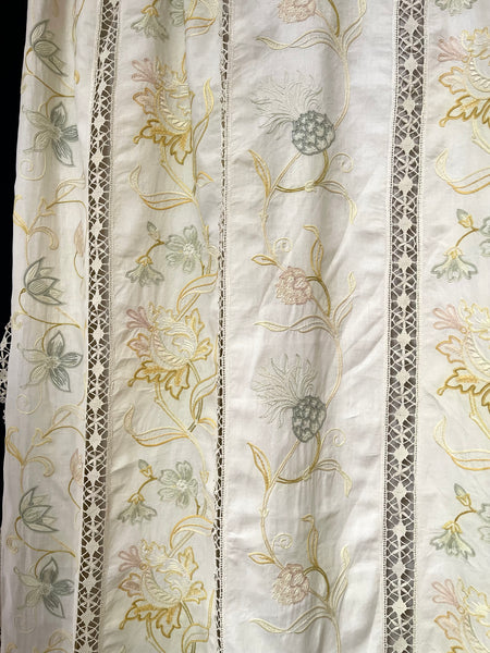 Antique Arts & Crafts Hand Embroidered Bedcover, Throw or Curtain: C1900 Britain