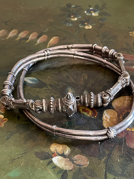 Antique Handmade Indian Tribal High Grade Silver Belt: C19th Rajasthan, Northern India