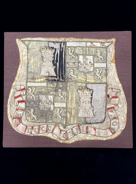 Antique Rare Ancient Embroidered Armorial Coat of Arms: C16th Europe