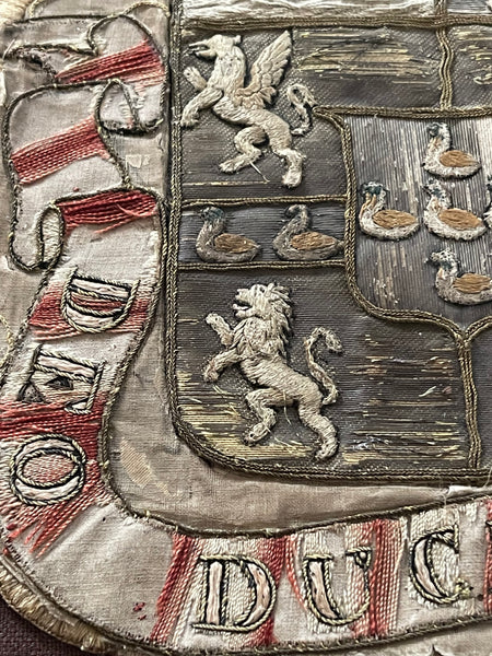 Antique Rare Ancient Embroidered Armorial Coat of Arms: C16th Europe