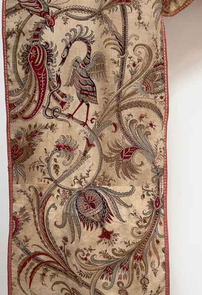Antique Indienne Pelmet with Extraordinary Exotic Birds and Serpents : French C19th. 200 x 173cm