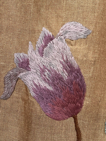 ON HOLD: Arts and Crafts Jacobean Revival Crewelwork Embroidered Tree of Life Wallhanging: C1900