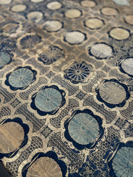 Rare Fine Antique Japanese (Kinran) Silk and Gilt Thread Brocade: C18th Edo period, Japan