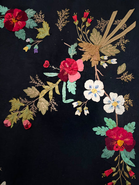 Traditional Folk Art Appliqué and Embroidered Wallhanging: C19th Muhu Island Estonia