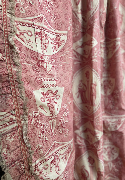 Antique Neo Classical Toile de Jouy Curtains Mulhouse ‘Pallas and Venus’: C19th France