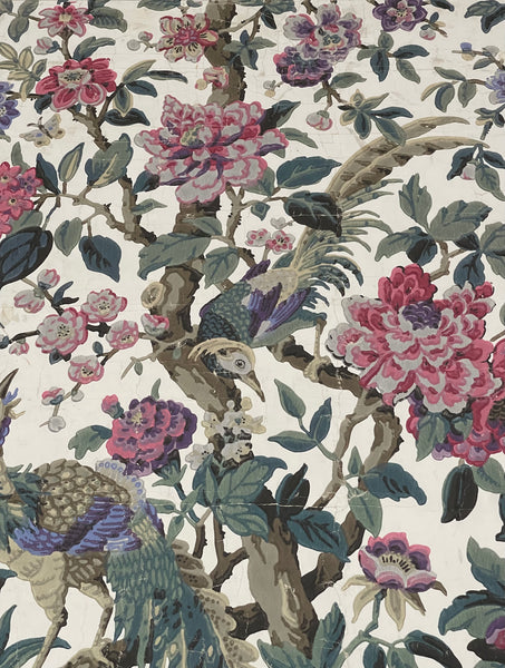 Antique Rare Chinoiserie Hand Painted Scenic Wallpaper Panel Wallhanging : Late 18th/ early C19th France