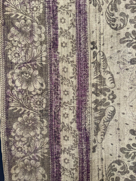 Antique English Arts and Crafts Block Printed Panel: C1910/20 Britain