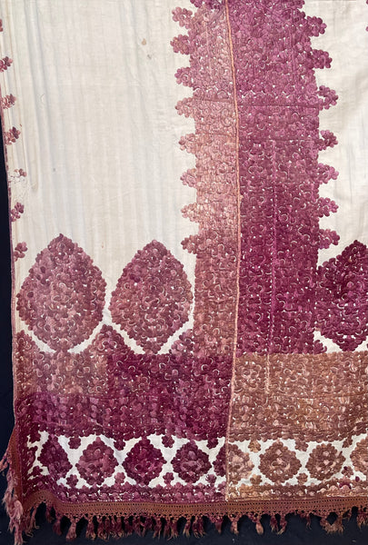 Antique Silk Embroidered Ceremonial Portier : Late C19th early C20th Rabat, Morocco