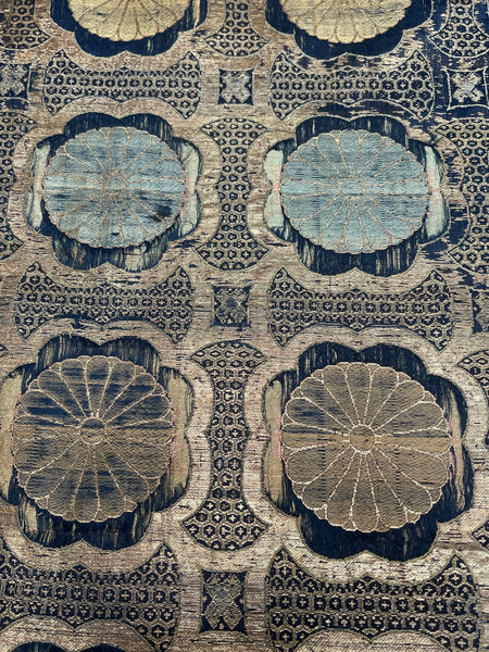 Rare Fine Antique Japanese (Kinran) Silk and Gilt Thread Brocade: C18th Edo period, Japan