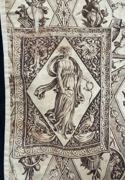 Toile de Jouy panel with cupids and Goddesses: C1800 France