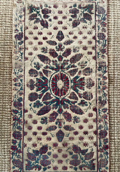 Antique Ottoman Voided Silk Velvet Pillow Yastik: 18th Century Turkey