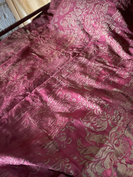 Italianate Silk Brocade Bedcover or Wallhanging: C17th Italy