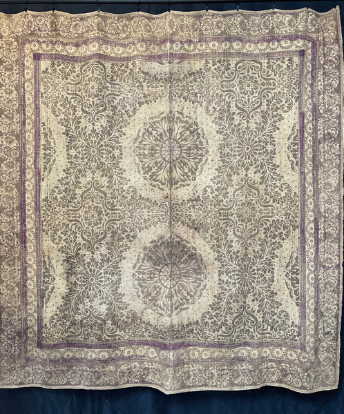 Antique English Arts and Crafts Block Printed Panel: C1910/20 Britain
