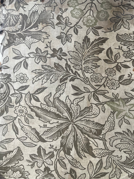 Antique Arts & Crafts Hand Block Printed Chintz Fragment: C1900 British
