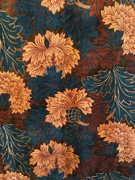 "Chrysanthemum" Velvet designed by Arts and Crafts textile artist Lindsay Butterfield: ca 1890s, Britain