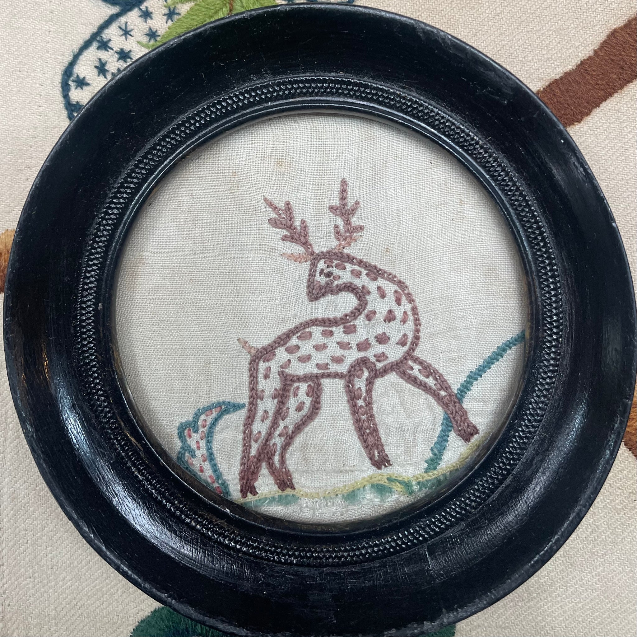 Collectable Regency Hand Embroidered Fawn: C18th England