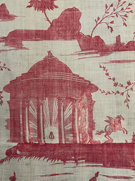 Large Panel Antique Toile de Nantes Chariot of Dawn: C18th Nantes, France