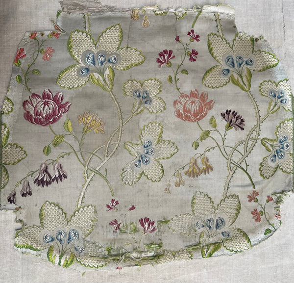 Antique Eighteenth Century Rococo Silk Brocade Panels: C18th Lyon, France