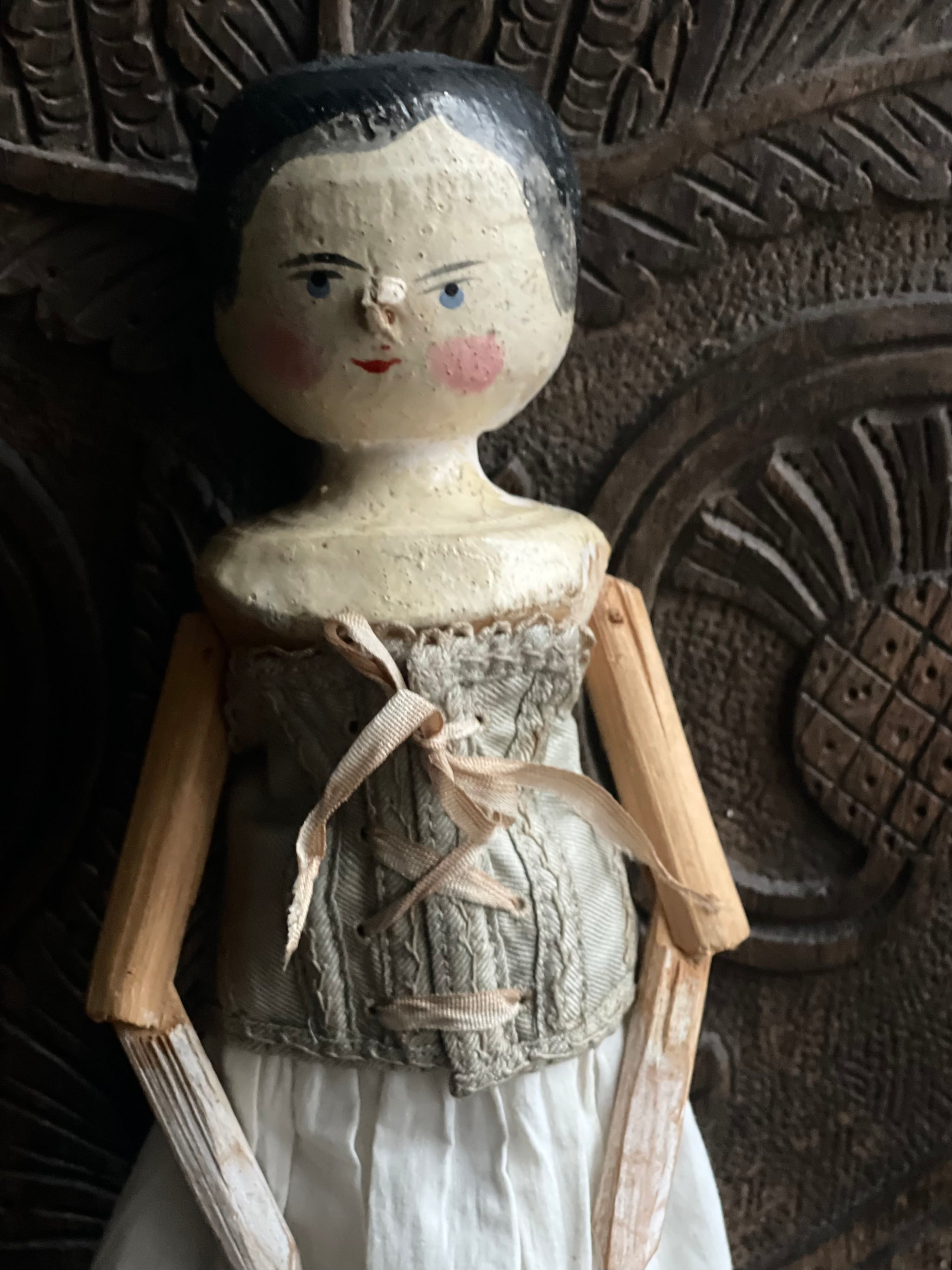 【SALE】ドイツ アンティークペグドール Grodnertal 木の人形 Antique Wooden Peg Dolls Grodnertal Wooden Dolls Toy