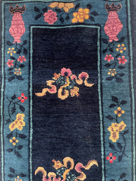Pair Handmade Art Deco Chinoiserie Rugs: C1920s China