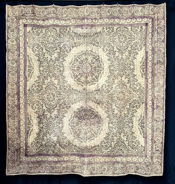 Antique English Arts and Crafts Block Printed Panel: C1910/20 Britain