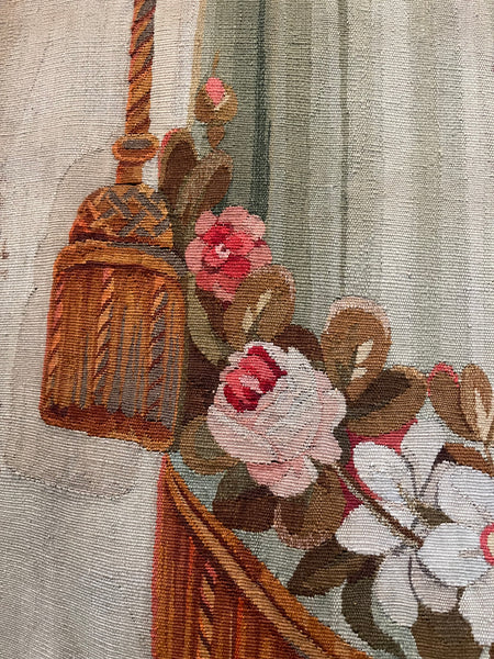 Pair Trompe L’oeil Aubusson Tapestry Portier Wall Hangings: C18th France