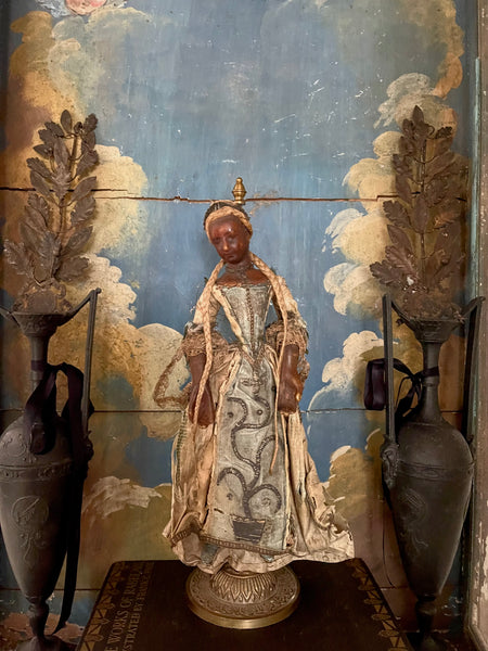 Rare Antique Wax Costume Figurine by Frères Guillot: C18th Nancy, France