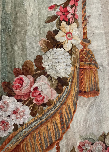 Pair Trompe L’oeil Aubusson Tapestry Portier Wall Hangings: C18th France